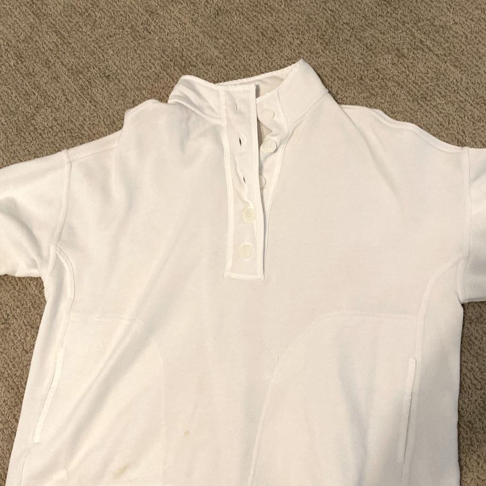 Aerie women medium white jacket with five buttons, cuffed sleeves, pockets